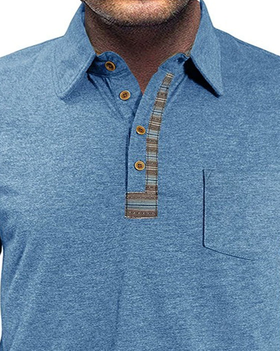 Bluse Herre Knap Revers Polo