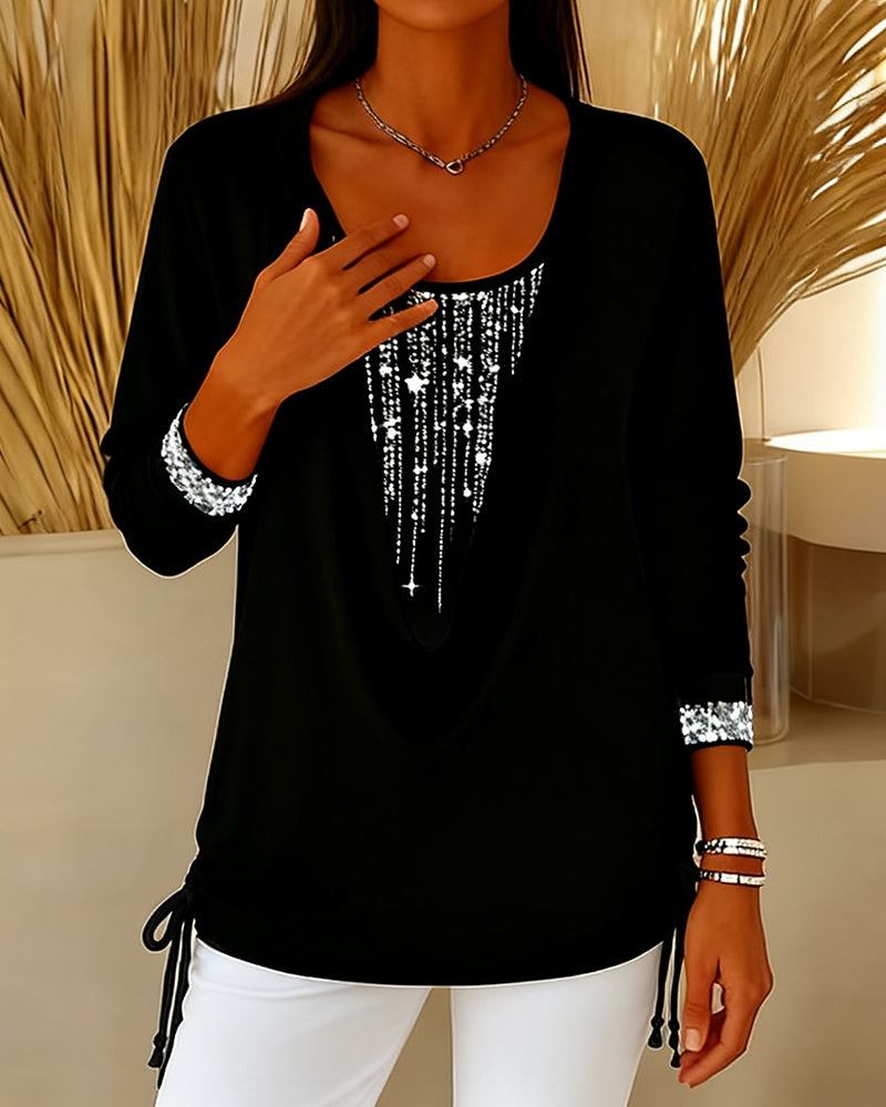 Top Drop Krave Fin Glitter Falsk To-Delt