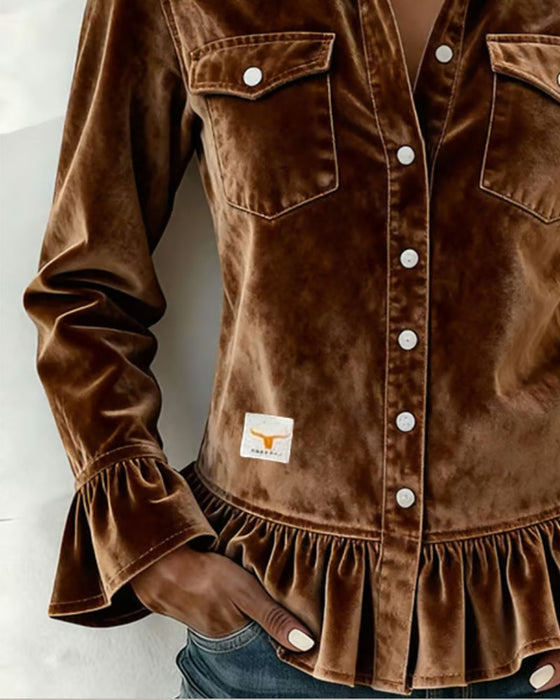 Skjorte Rynket Vintage Krave