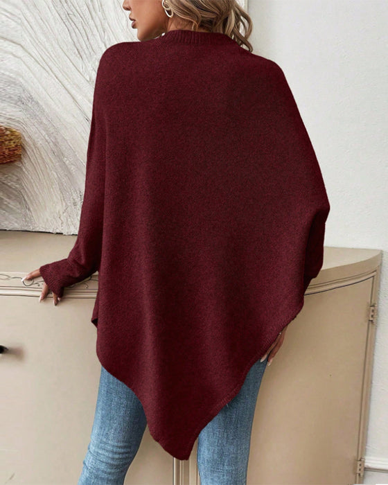 Blomstret Løs Sweater med Flagermusærmer