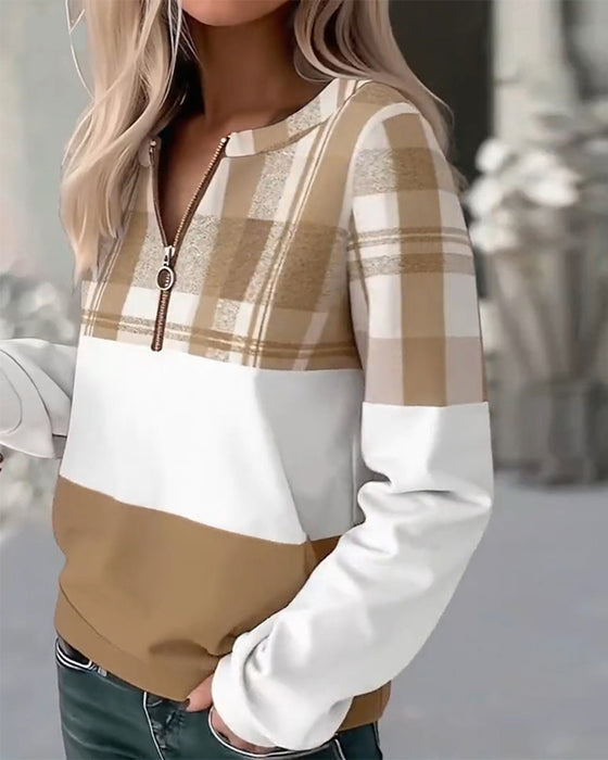 Sweatshirt Afslappet Ternet Kontrastfarve