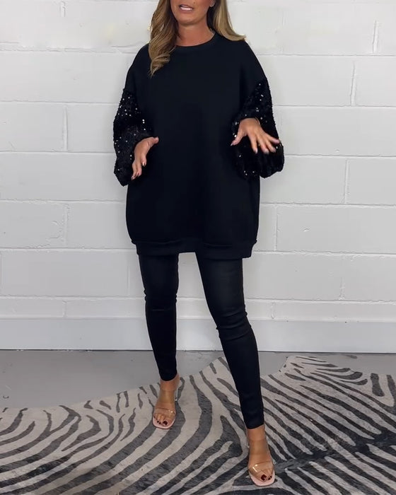 Sort sweater i afslappet pasform