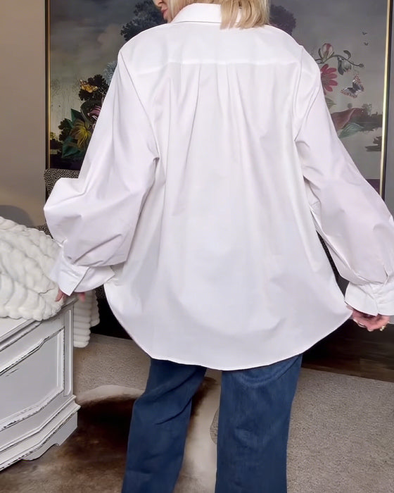 Bluse Lotusærme Kontor