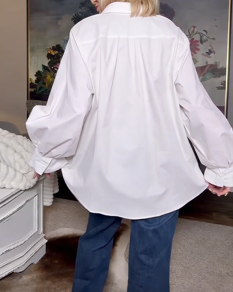 Bluse Lotusærme Kontor