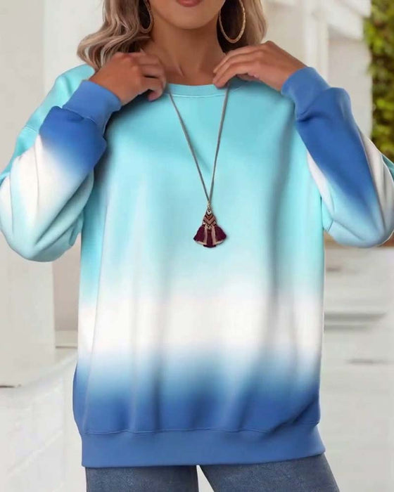 Sweatshirt afslappet gradueret rund hals