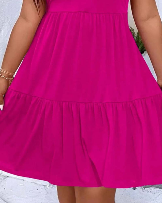 Kjole Dobbelt Lag Lag Ruffle Tank