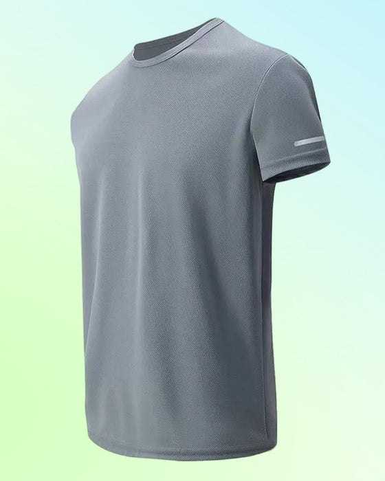 Herre T-Shirt Ensfarvet Korte Ærmer Atletisk
