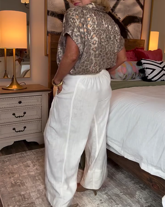 Bluse afslappet leopardprint