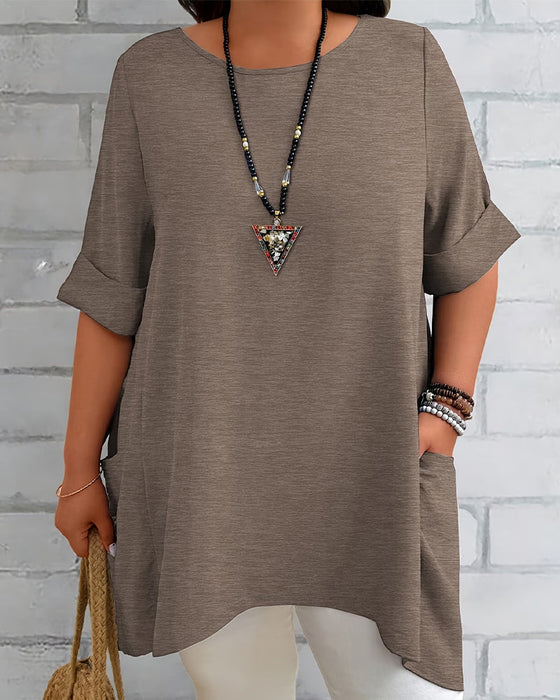 T-Shirt Løs Sidelomme