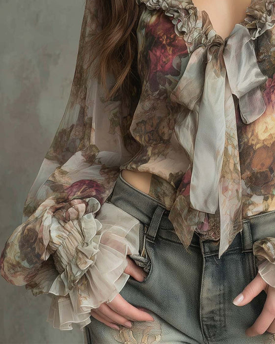 Bluse Lotustryk Elegant