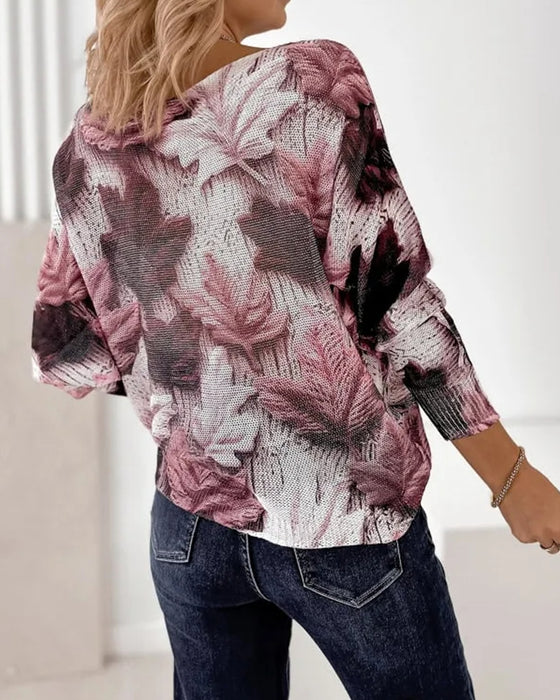 Pullover Rund Hals Trykt