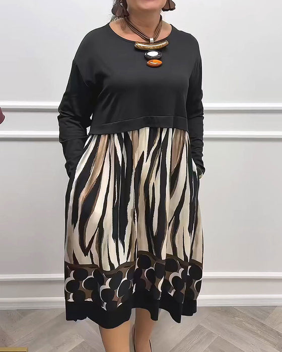 Kjole Geometrisk Abstrakt Print Patchwork