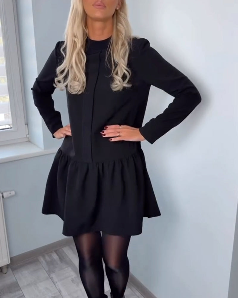 Kjole Langærmet Plisseret A-Linje