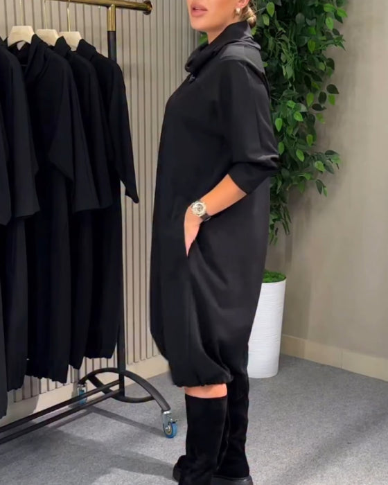 Kjole Stilfuld 3/4 Ærme Krage