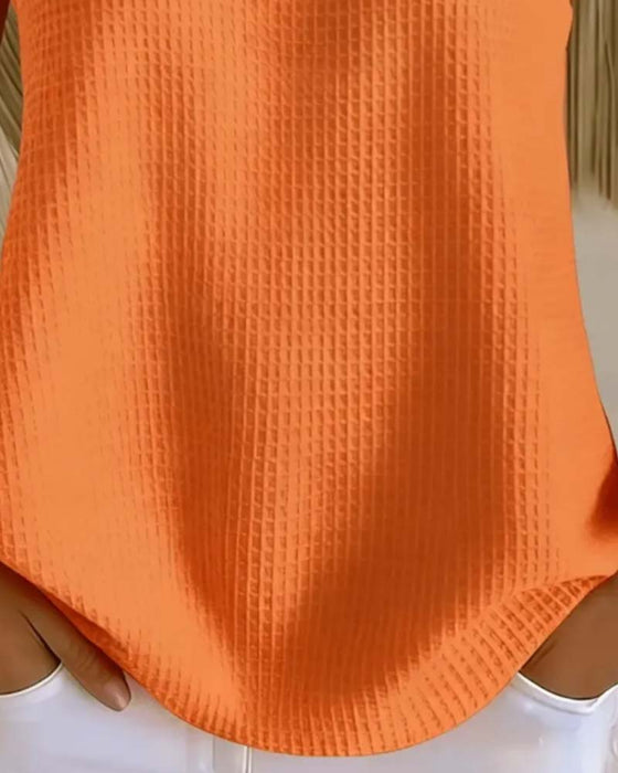 Tank Top Rundhalset Ærmeløs Vaffel Knap