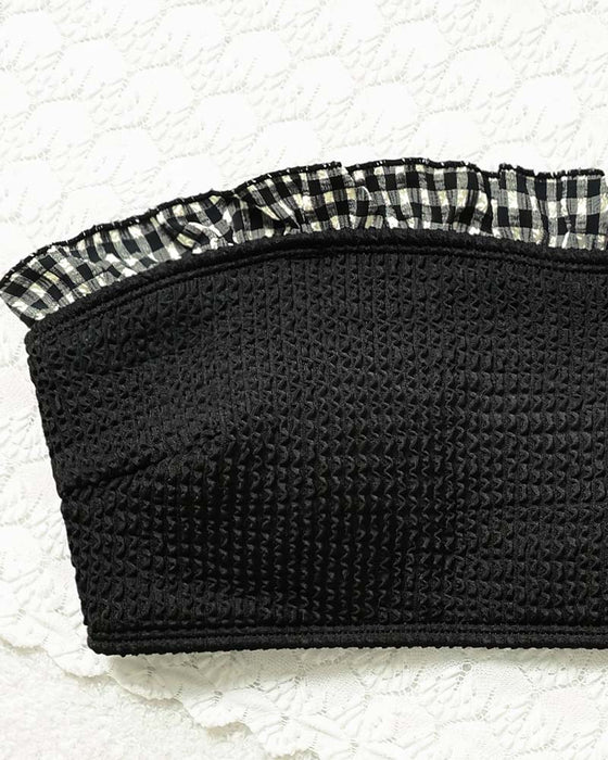 Bikini ternet Ruffle Stropløs