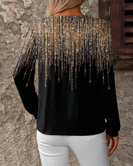 Top V-Hals Trykt Slim-Fit