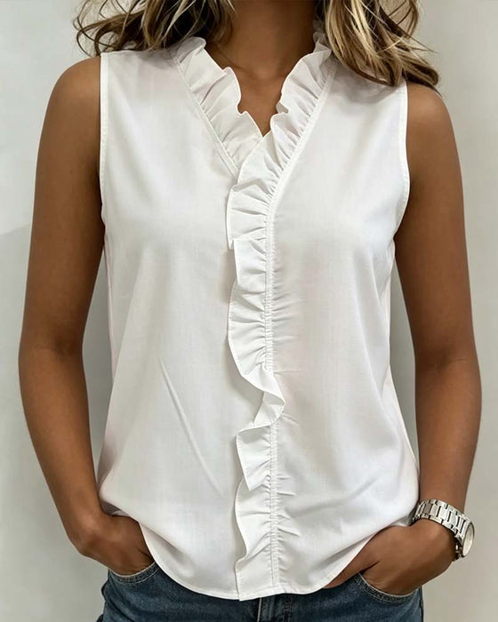 Tank Top Ruffle Ærmeløs