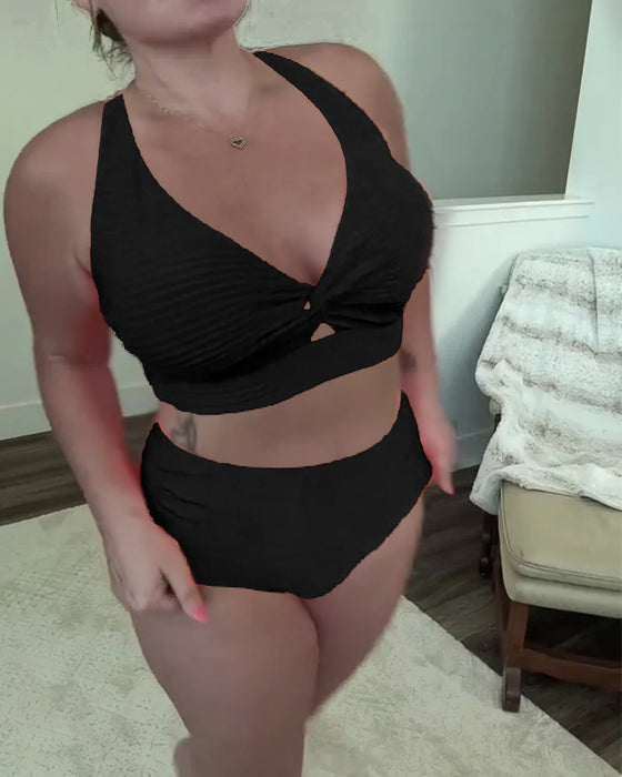 Bikini afslappet ensfarvet trekant