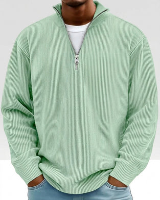 Herre Sweatshirt Lynlås Krave Lang Ærme