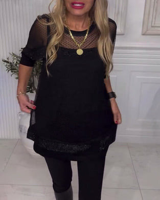 Bluse Mesh Langærme