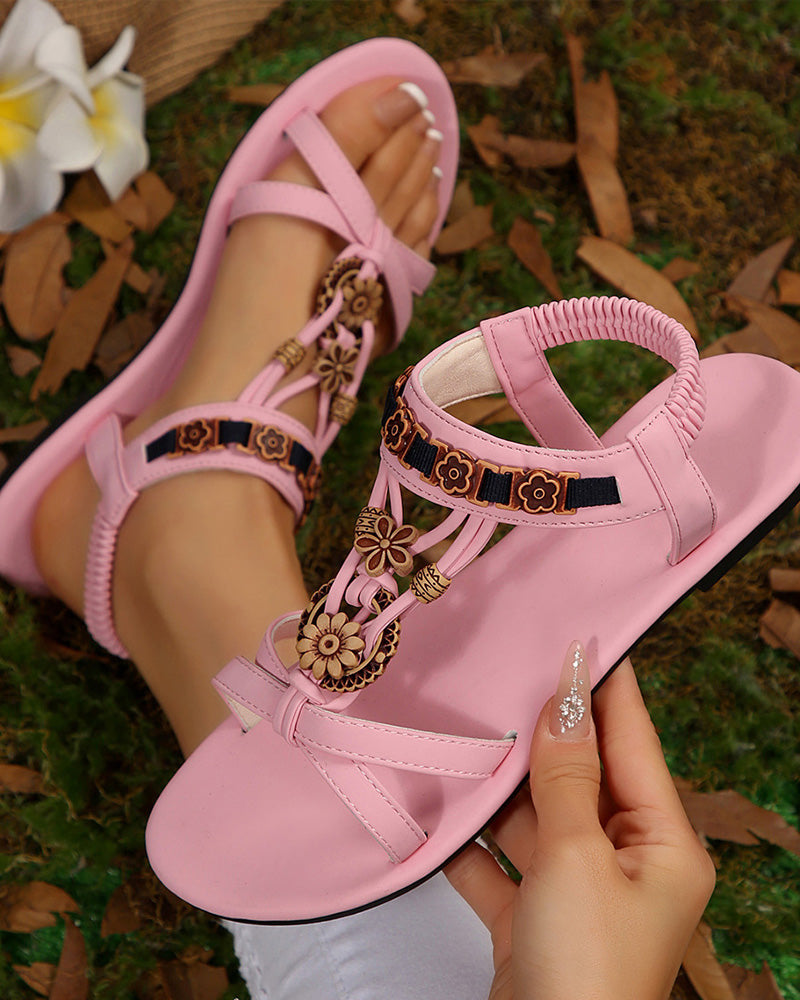 Sandaler Rund Tå Flad Åndbar