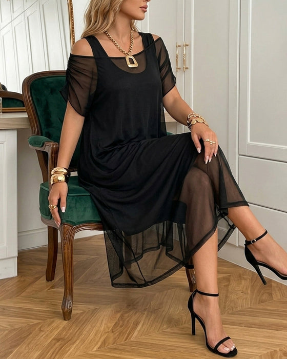 Set Tanktopkjole Og Netoverkjole