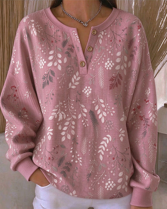 Sweatshirt Vaffel Henry Krave Blomstermønster