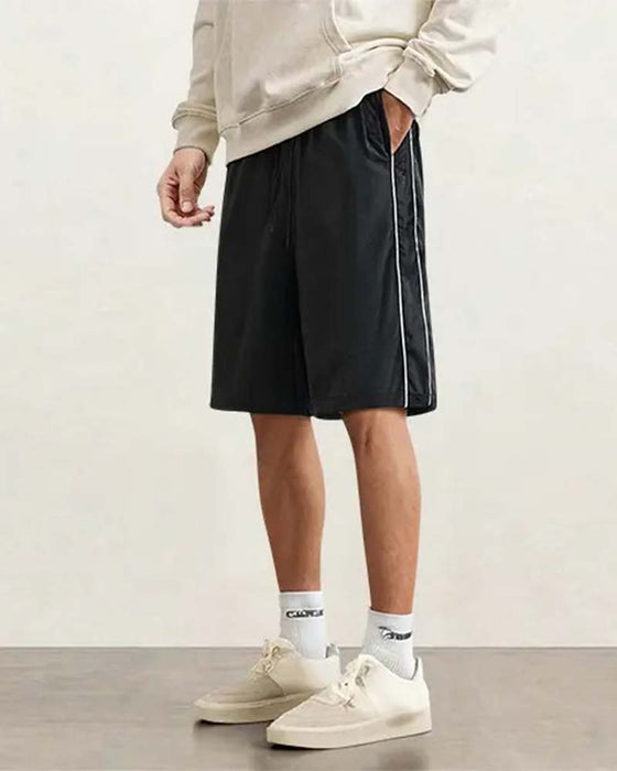 Shorts Dobbelt Hvid Stribe Knælang Casual