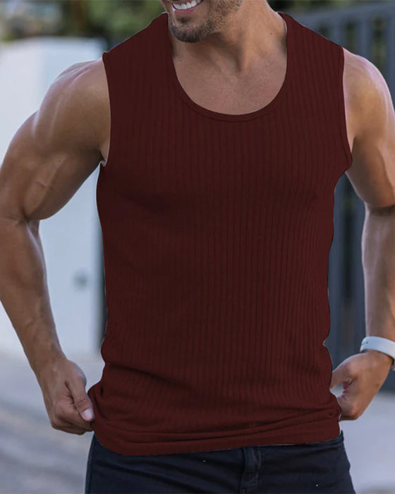 Tank Top Ensfarvet Lodret Stribet