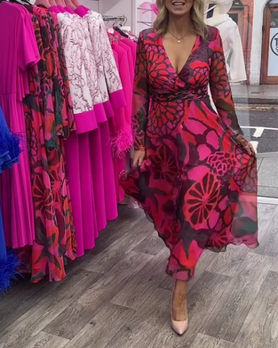 Swingkjole med dyb V-udskæring