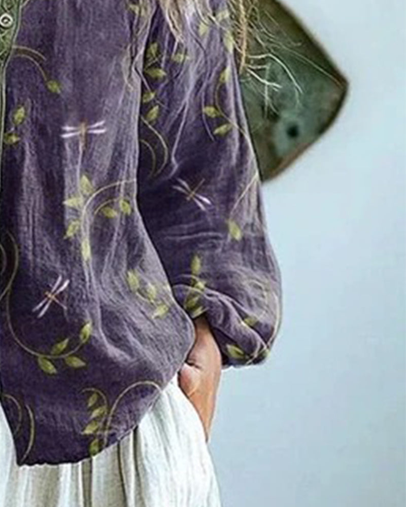 Bluse Guldsmed Broderi V-Hals