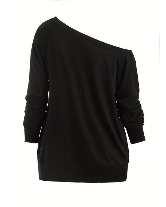 Bluse Stilfuld En-Skulder Bind
