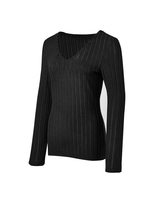 Bluse Med V-Hals Og Lange ærmer