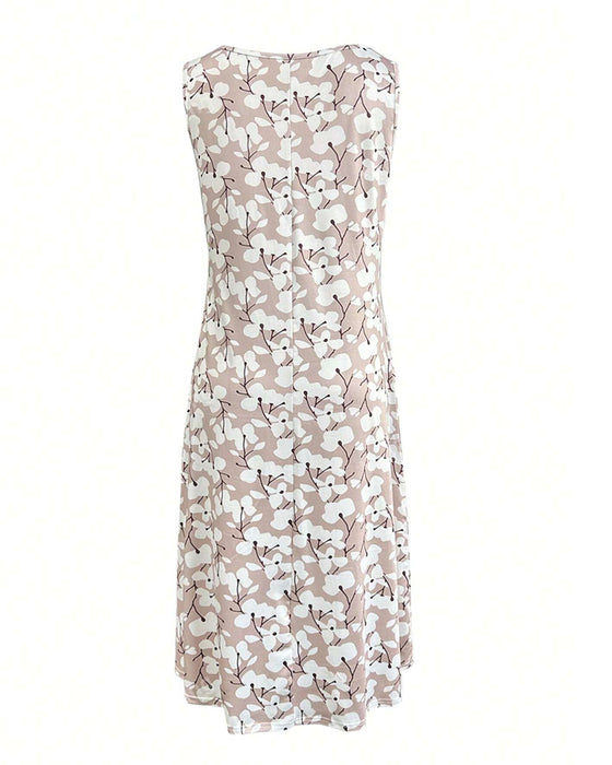 Kjole Ærmeløs Blomstermønster