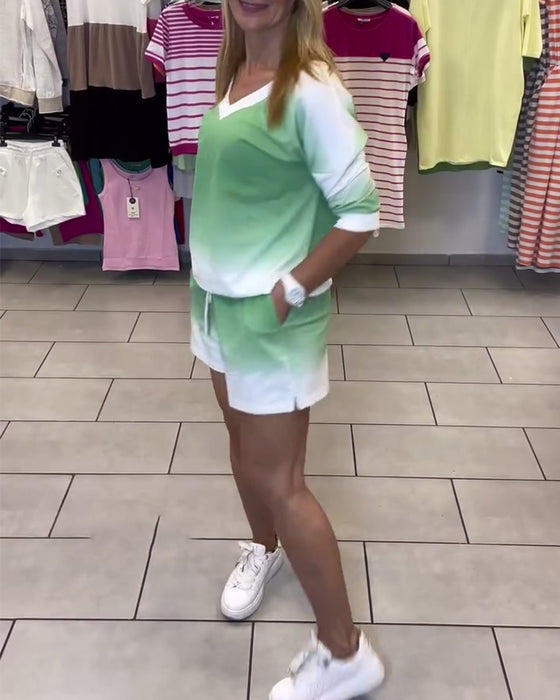 Sæt Langærmede V-Hals Gradient Sport