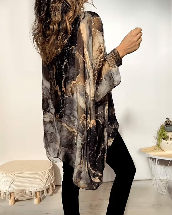 Bluse Flagermusærme Tie-Dye Løs