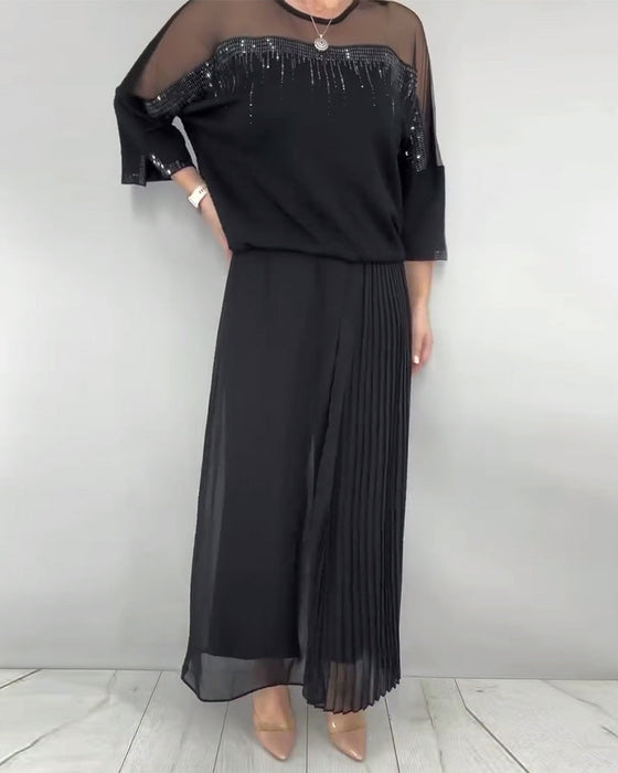 Bluse Mesh Splejset Løs