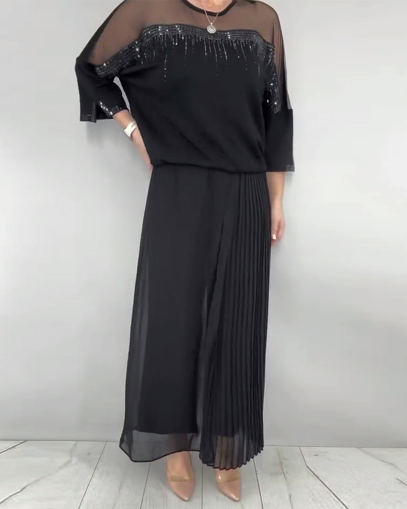 Bluse Mesh Splejset Løs