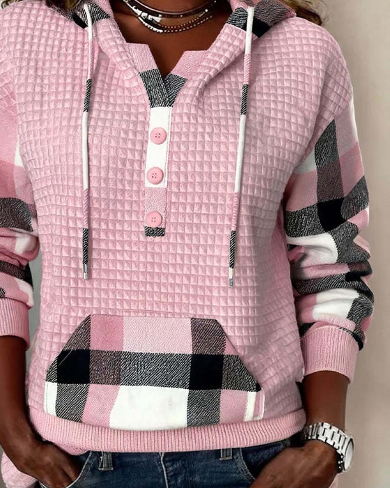 Hoodie ternet Patchwork Casual