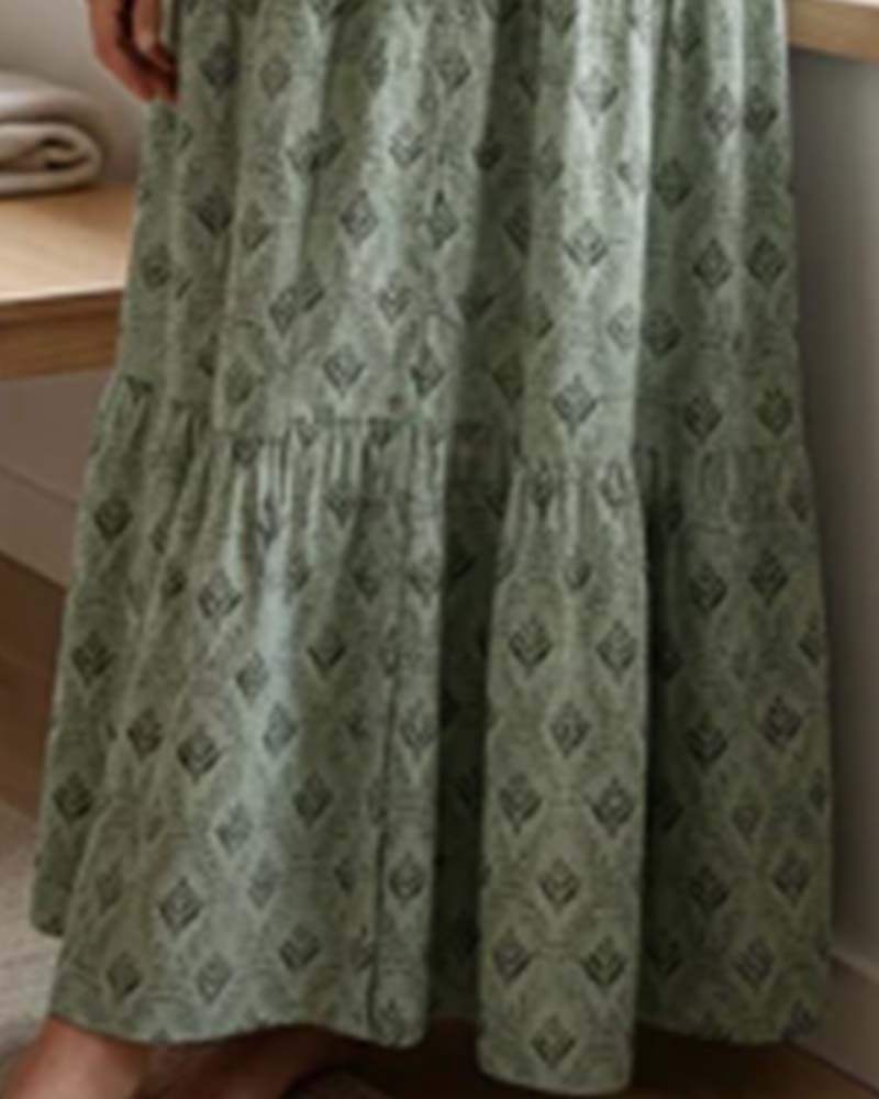 Kjole Vintage V-Udskæring Blomstret