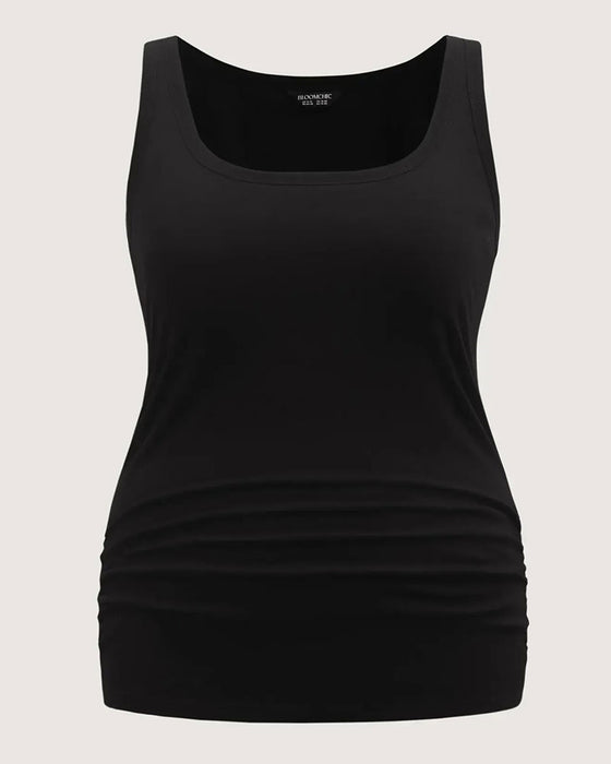 Tanktop U-Hals Ærmeløs Slank Pasform Indbygget Bh