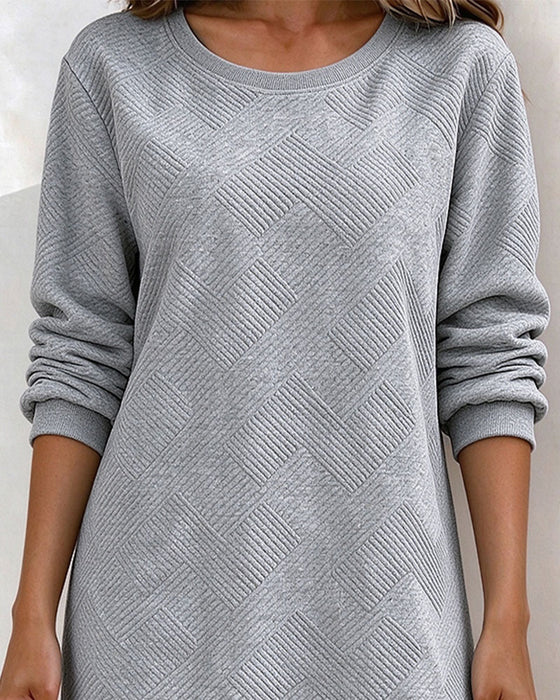 Kjole Geometrisk Præget Sweatshirt Lige