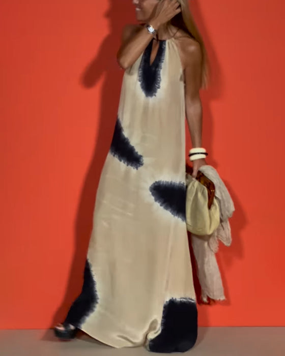 Kjole Ærmeløs Gradient Halterneck