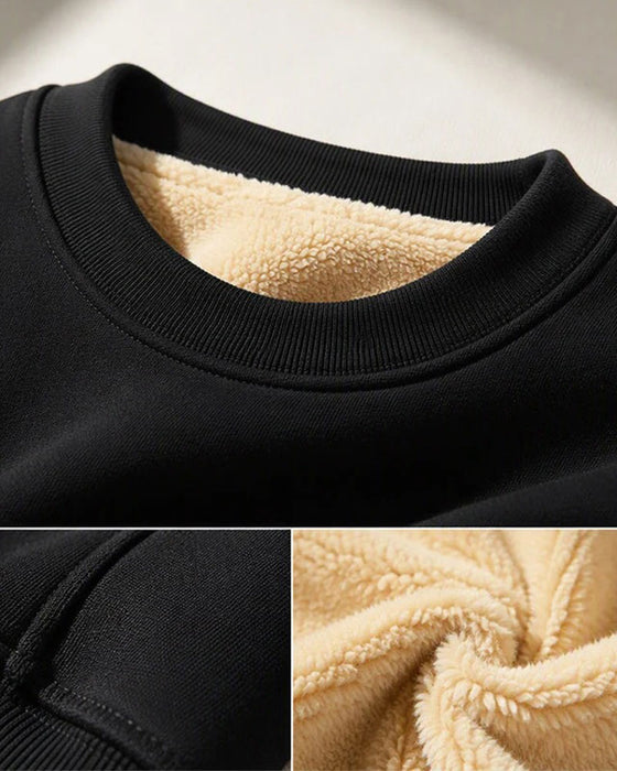 Sweatshirt Rundhalset Ensfarvet Herre