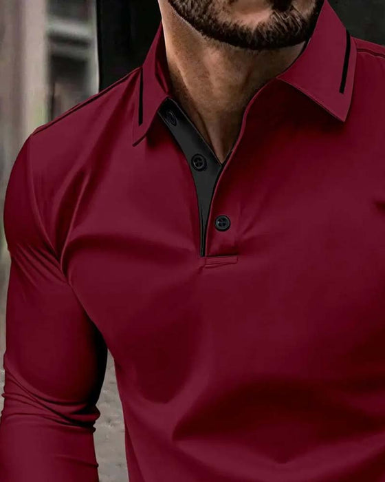 T-Shirt V-Hals Ribbet Solid Farve Herre