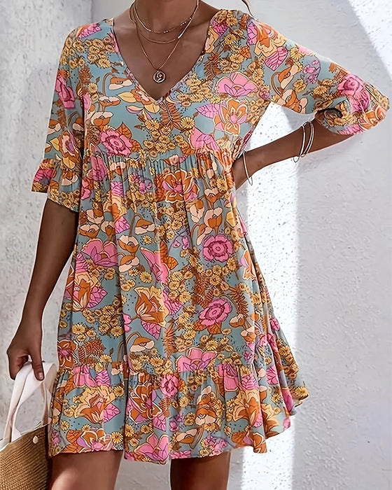 Kjole Bohemian Blomstret