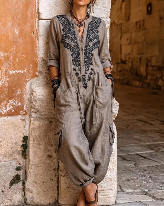 Jumpsuit Trykt Tapered-Leg Cargo