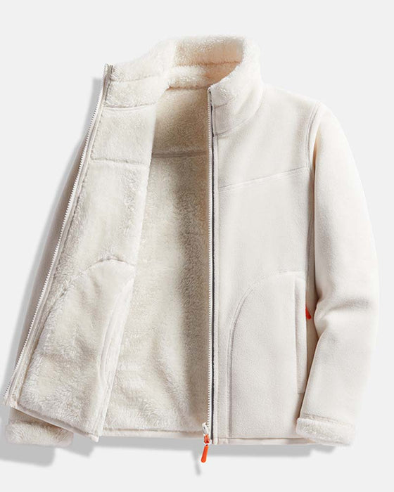 Jakke Ensfarvet Lang Ærme Casual
