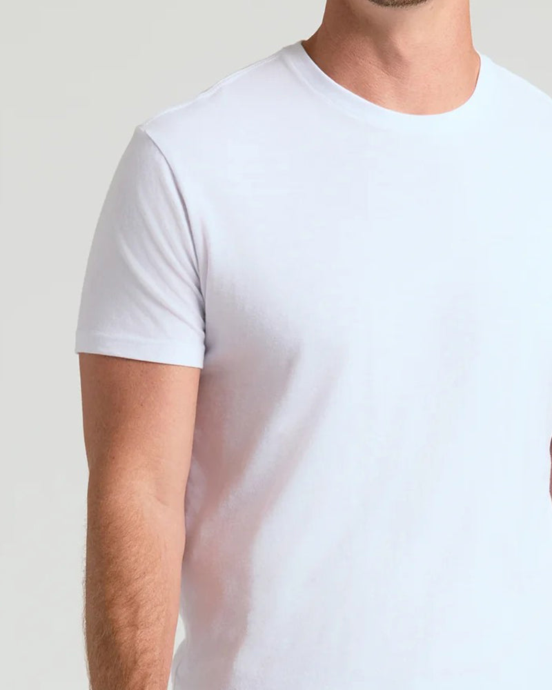 Top Herre Ensfarvet Kort Ærme